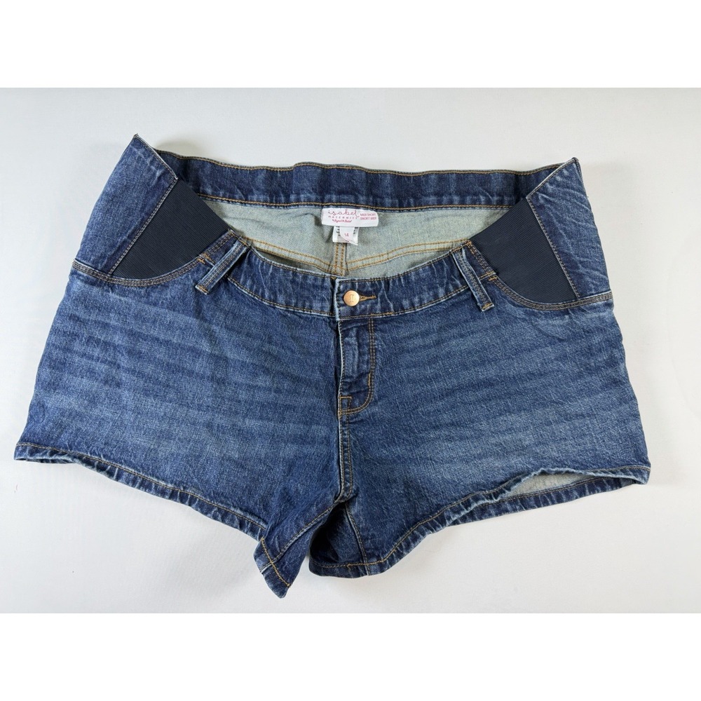 Women's Isabel By Ingrid And Isabel Maternity Denim Midi Short W/Pockets Size 14
